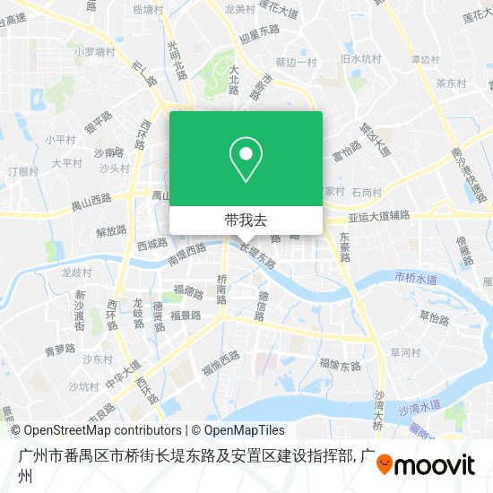 广州市番禺区市桥街长堤东路及安置区建设指挥部地图