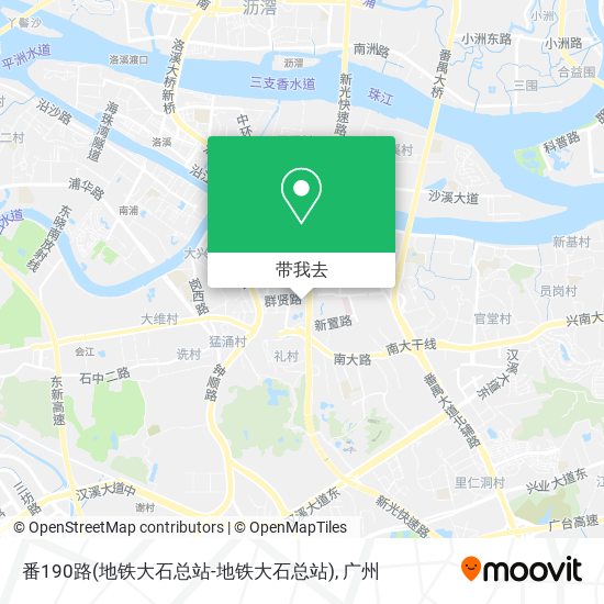 番190路(地铁大石总站-地铁大石总站)地图