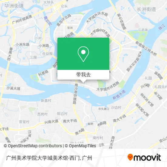 广州美术学院大学城美术馆-西门地图