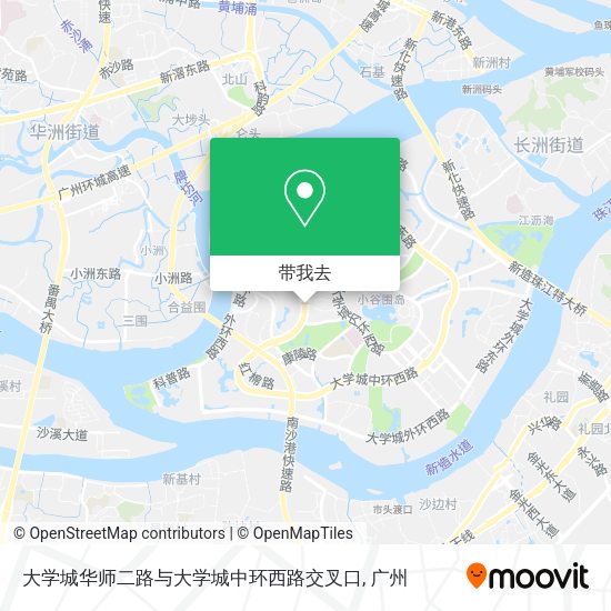 大学城华师二路与大学城中环西路交叉口地图