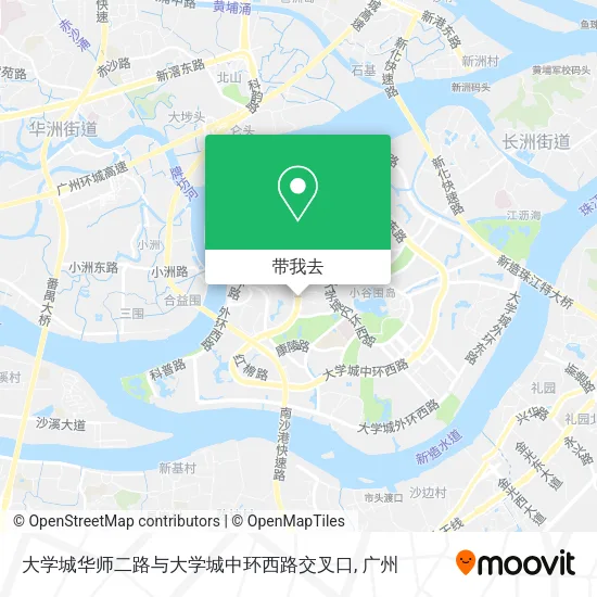 大学城华师二路与大学城中环西路交叉口地图