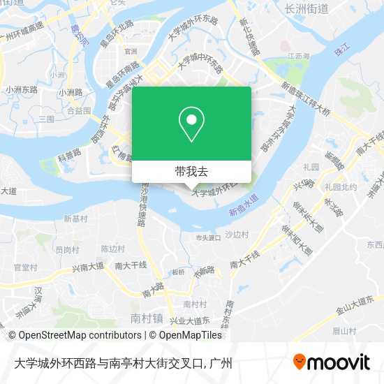 大学城外环西路与南亭村大街交叉口地图