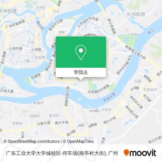 广东工业大学大学城校区-停车场(南亭村大街)地图