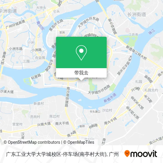 广东工业大学大学城校区-停车场(南亭村大街)地图
