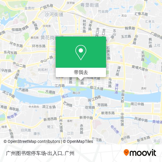 广州图书馆停车场-出入口地图