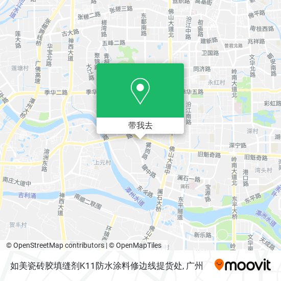 如美瓷砖胶填缝剂K11防水涂料修边线提货处地图