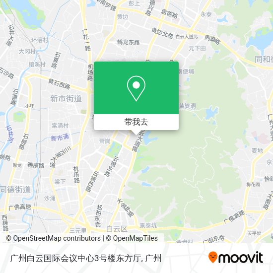 广州白云国际会议中心3号楼东方厅地图