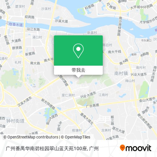 广州番禺华南碧桂园翠山蓝天苑100座地图