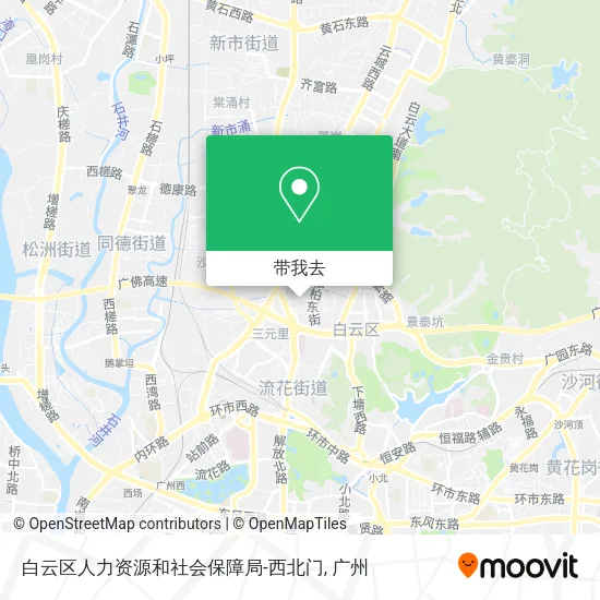 白云区人力资源和社会保障局-西北门地图