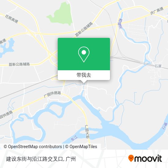 建设东街与沿江路交叉口地图