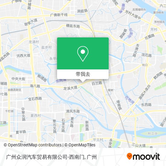广州众润汽车贸易有限公司-西南门地图