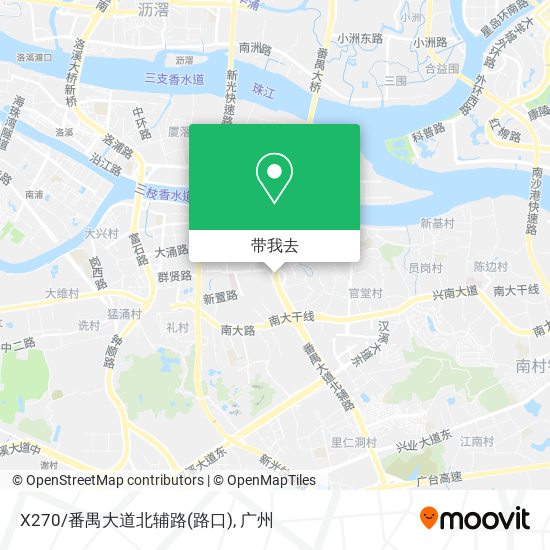 X270/番禺大道北辅路(路口)地图