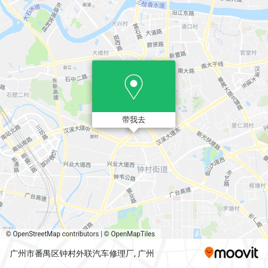 广州市番禺区钟村外联汽车修理厂地图