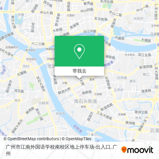广州市江南外国语学校南校区地上停车场-出入口地图