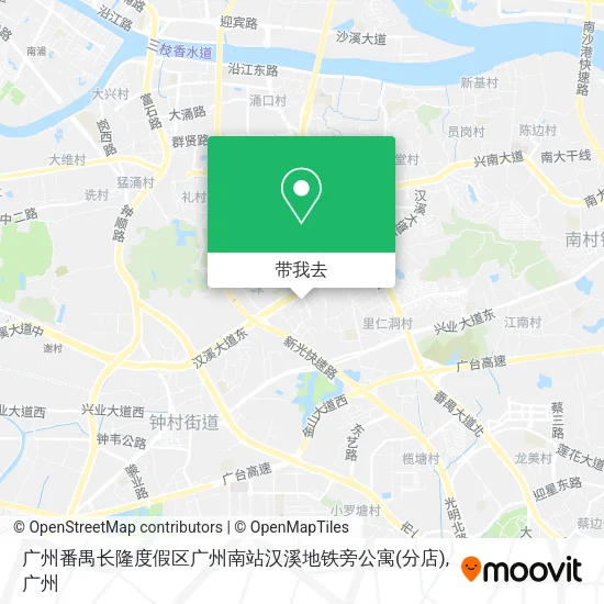广州番禺长隆度假区广州南站汉溪地铁旁公寓(分店)地图