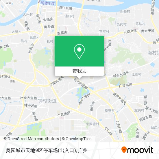 奥园城市天地9区停车场(出入口)地图