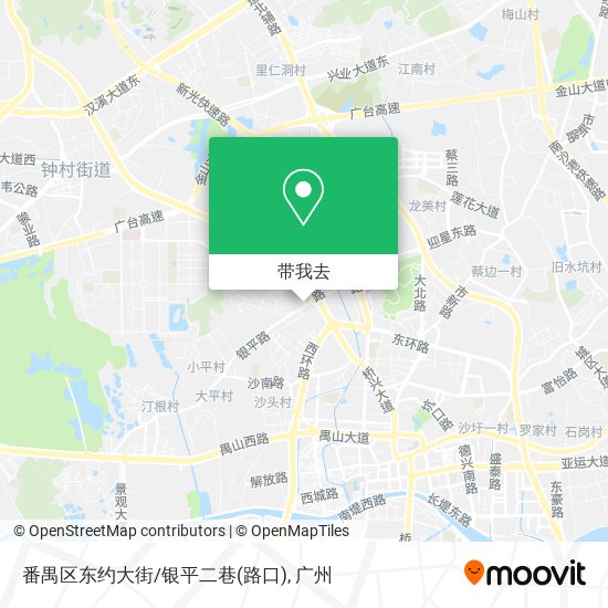 番禺区东约大街/银平二巷(路口)地图
