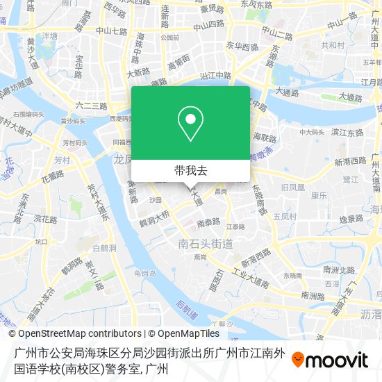 广州市公安局海珠区分局沙园街派出所广州市江南外国语学校(南校区)警务室地图