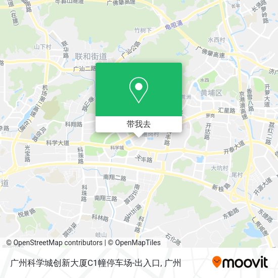 广州科学城创新大厦C1幢停车场-出入口地图