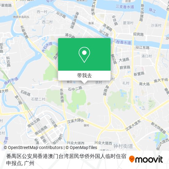 番禺区公安局香港澳门台湾居民华侨外国人临时住宿申报点地图