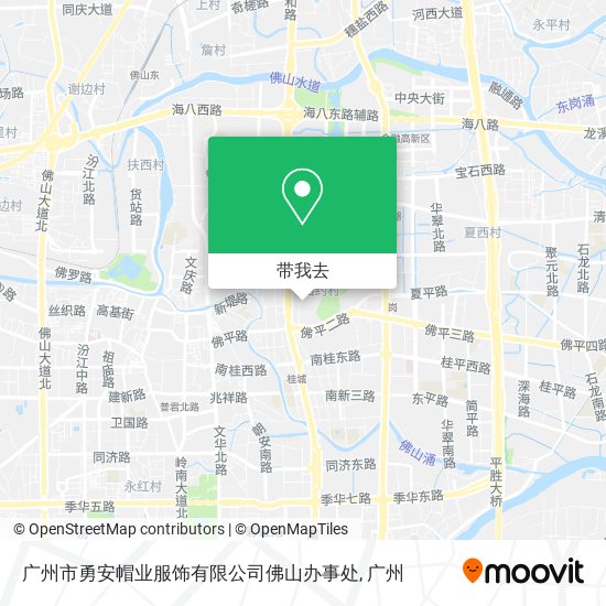 广州市勇安帽业服饰有限公司佛山办事处地图