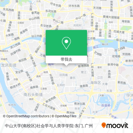 中山大学(南校区)社会学与人类学学院-东门地图