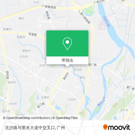 北沙路与里水大道中交叉口地图