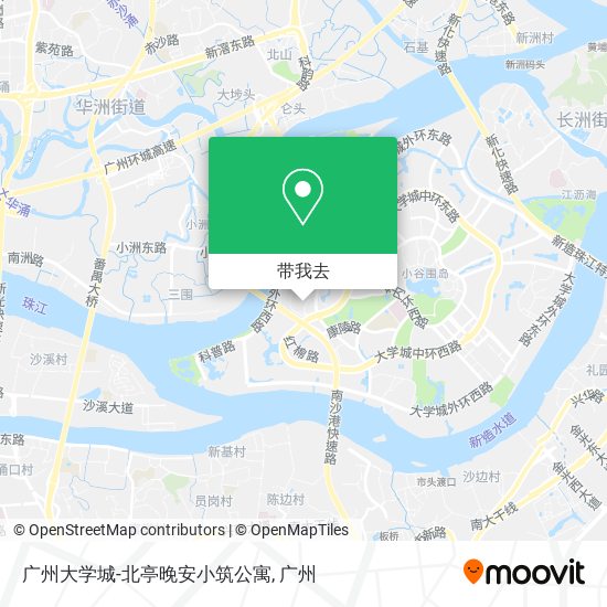 广州大学城-北亭晚安小筑公寓地图