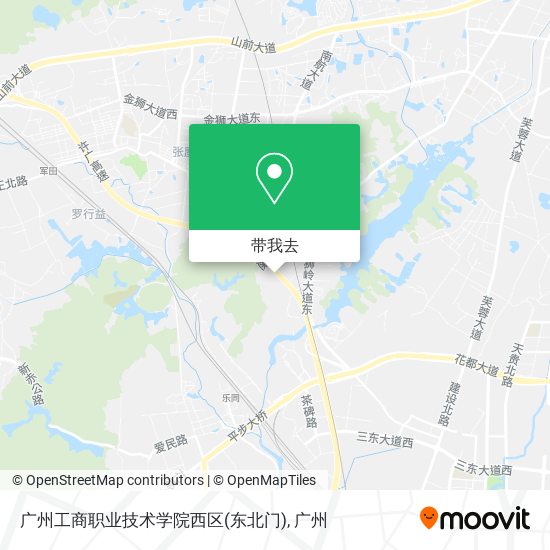 广州工商职业技术学院西区(东北门)地图