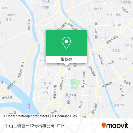 中山古镇曹一12号出租公寓地图