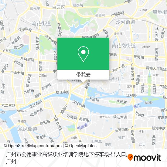 广州市公用事业高级职业培训学院地下停车场-出入口地图