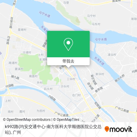 k992路(均安交通中心-南方医科大学顺德医院公交总站)地图