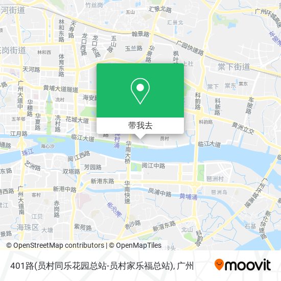 401路(员村同乐花园总站-员村家乐福总站)地图