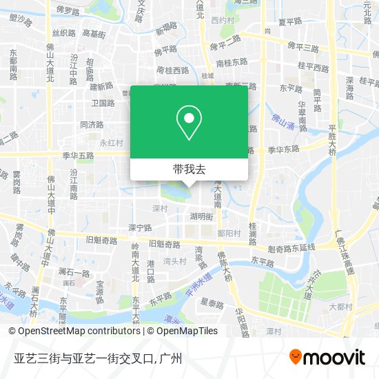 亚艺三街与亚艺一街交叉口地图