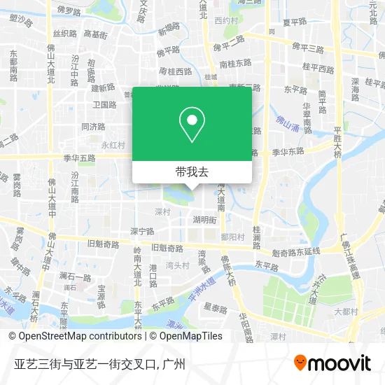 亚艺三街与亚艺一街交叉口地图