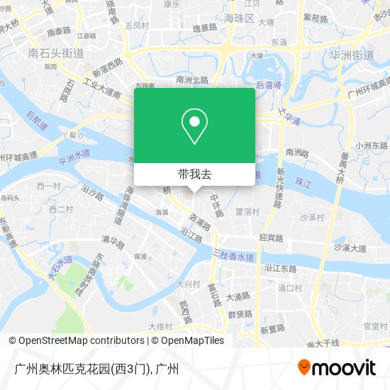 广州奥林匹克花园(西3门)地图