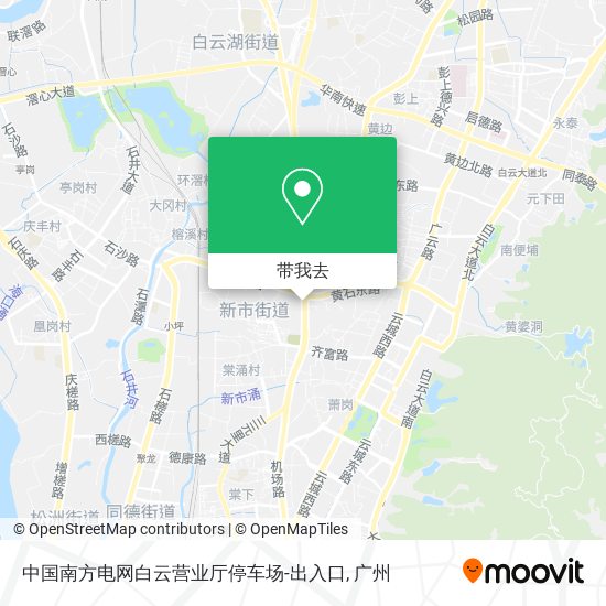 中国南方电网白云营业厅停车场-出入口地图
