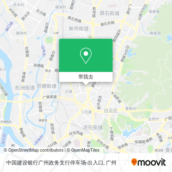 中国建设银行广州政务支行停车场-出入口地图