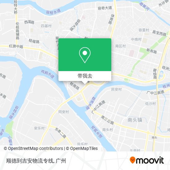 顺德到吉安物流专线地图