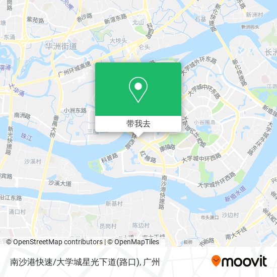 南沙港快速/大学城星光下道(路口)地图