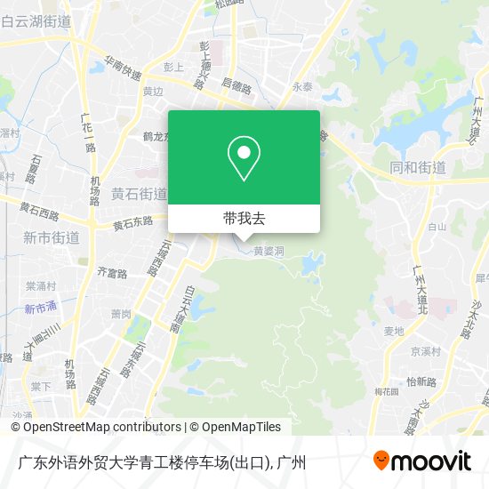 广东外语外贸大学青工楼停车场(出口)地图
