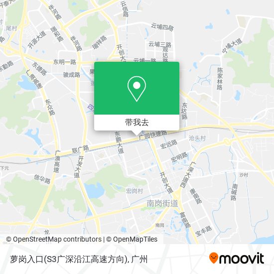 萝岗入口(S3广深沿江高速方向)地图