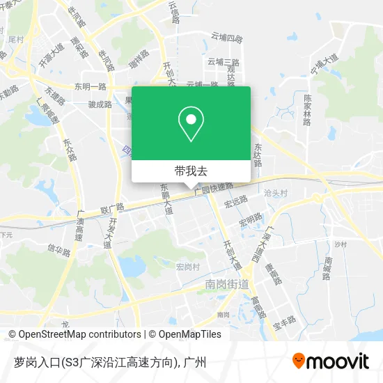 萝岗入口(S3广深沿江高速方向)地图