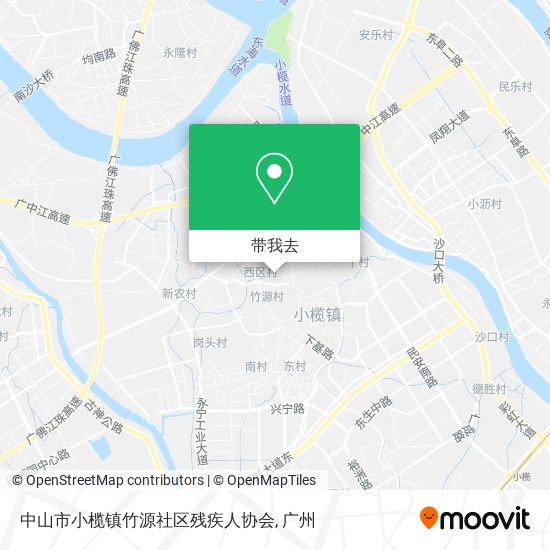 中山市小榄镇竹源社区残疾人协会地图