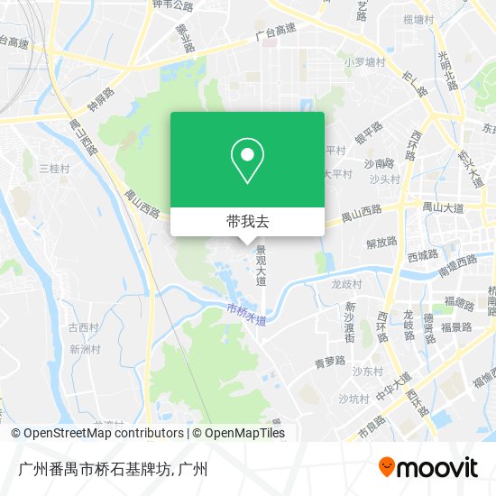 广州番禺市桥石基牌坊地图