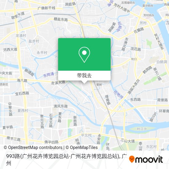 993路(广州花卉博览园总站-广州花卉博览园总站)地图