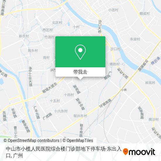 中山市小榄人民医院综合楼门诊部地下停车场-东出入口地图