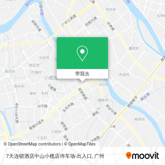 7天连锁酒店中山小榄店停车场-出入口地图
