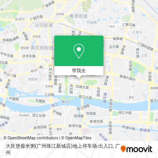 大艮堡毋米粥(广州珠江新城店)地上停车场-出入口地图