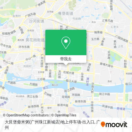 大艮堡毋米粥(广州珠江新城店)地上停车场-出入口地图